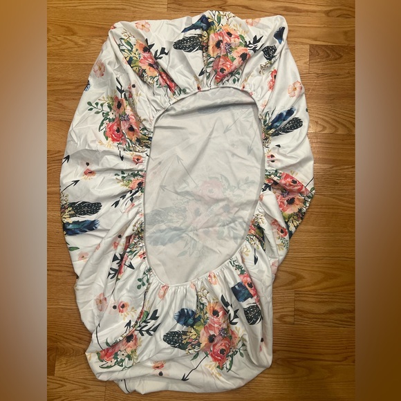 Baby Girl Boho Floral Feather Minky Blanket Crib Comforter Quilt Sheet Set - Picture 5 of 7